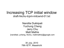 Increasing TCP`s Initial Window