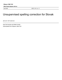 Unsupervised Spelling Correction for the Slovak Text