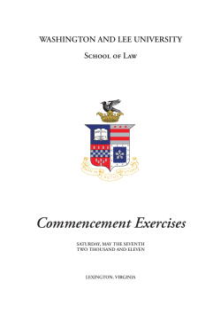 Law Commencement Program - Washington and Lee University
