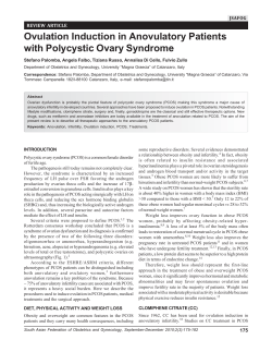 Ovulation Induction in Anovulatory Patients with Polycystic Ovary