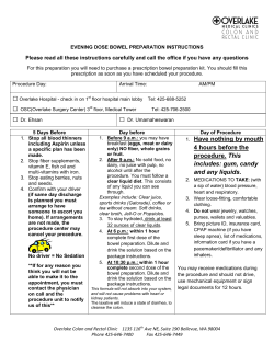 Evening Dose Bowel Preparation Instructions