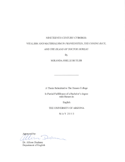 Nineteenth-Century Cyborgs: Vitalism and Materialism in