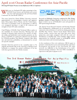 April 2016 Ocean Radar Conference for Asia