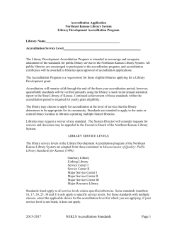 Accreditation &ndash; All Levels - Northeast Kansas Library System