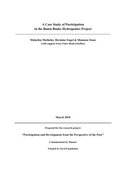A Case Study of Participation in the Bantu Bonke
