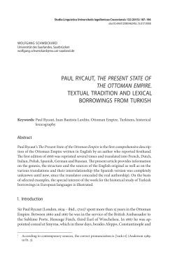 paul rycaut, the present state of the ottoman empire. textual tradition