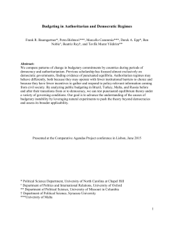 Budgeting in Authoritarian and Democratic - UNC