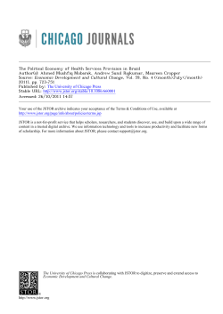 The Political Economy of Health Services Provision in Brazil