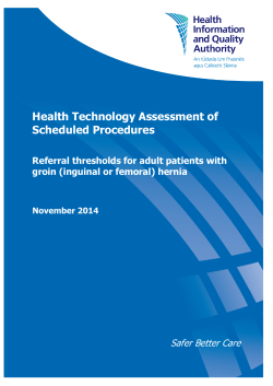 Health Technology Assessment of Scheduled Procedures