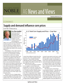 Supply and demand influence corn prices