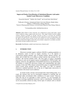 Improved Fischer Esterification of Substituted Benzoic Acid