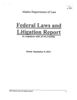 Federal Laws and Litigation Report