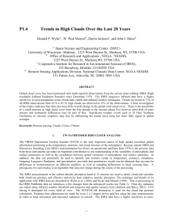 P1.4 Trends in High Clouds Over the Last 20 Years