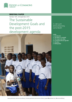 The Sustainable Development Goals and the Post