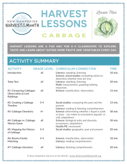 Lesson Plan - NH Harvest of the Month