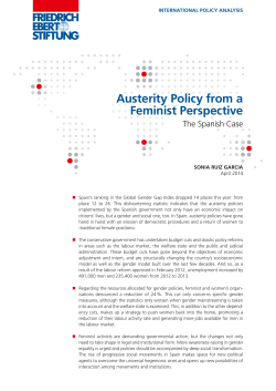Austerity policy from a feminist perspective : the Spanish case