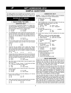 nift admissions 2012 sample questions