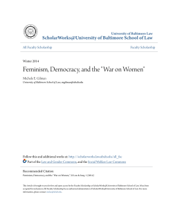 Feminism, Democracy, and the "War on Women"