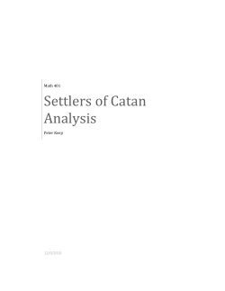 Settlers of Catan Analysis