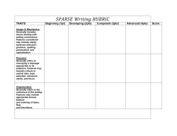 SPARSE Writing RUBRIC