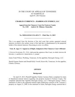 CHARLES CURRENCE v. HARROGATE ENERGY
