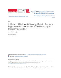 A History of Preferential Share in Ontario