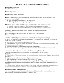 Segregation - Teaching American History