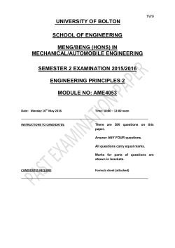 Semester 2, 2015/16 - University of Bolton