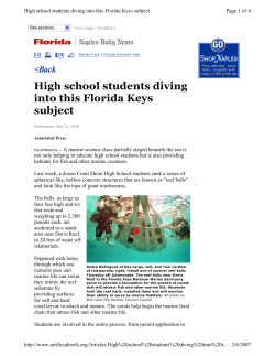 Back High school students diving into this Florida Keys subject