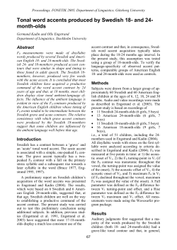 Tonal word accents produced by Swedish 18