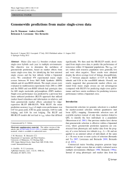 Genomewide predictions from maize single