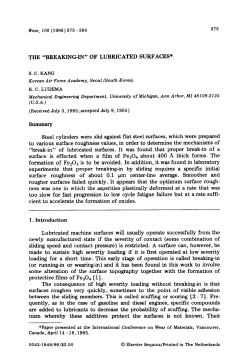 THE &ldquo;BREAKING-IN&rdquo; OF LUBRICATED SURFACES