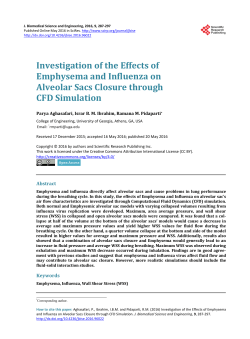 Investigation of the Effects of Emphysema and Influenza on Alveolar