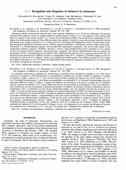 2 1.7.2 Recognition and elongation of telomeres by telomerase