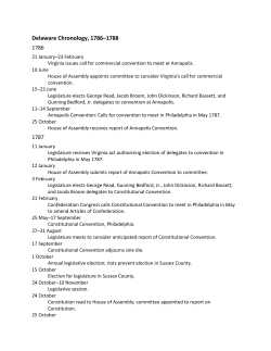 Delaware Chronology, 1786&ndash;1788