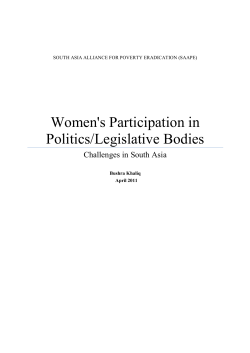 Women`s Participation in Politics/Legislative Bodies