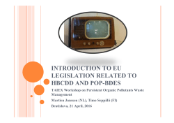 Introduction to the EU legislation related to HBCD and BDEs