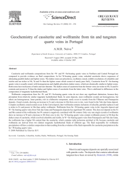 Geochemistry of cassiterite and wolframite from tin