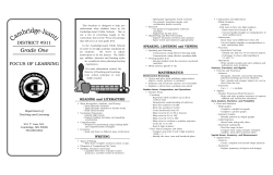 Curr/Inst - Grade One LR - Cambridge Isanti Schools