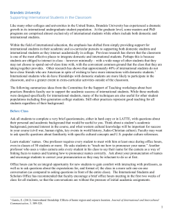 Brandeis University Supporting International Students in the
