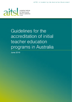 Guidelines for the accreditation of initial teacher education programs