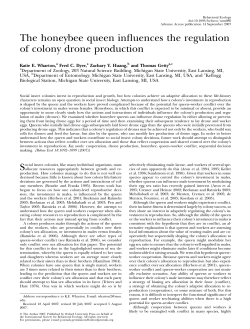 The honeybee queen influences the regulation of colony drone