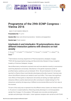 Programme of the 29th ECNP Congress