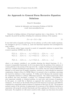 An Approach to General Form Recursive E quation Solutions