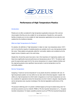 Performance of High Temperature Plastics