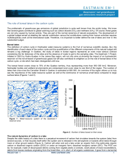 The role of boreal lakes in the carbon cycle - EM