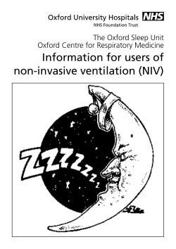 Information for users of non-invasive ventilation (NIV)