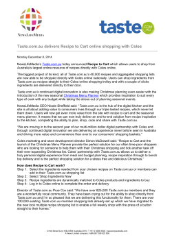 Taste.com.au delivers Recipe to Cart online shopping with Coles