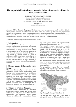The impact of climate changes on water balance from
