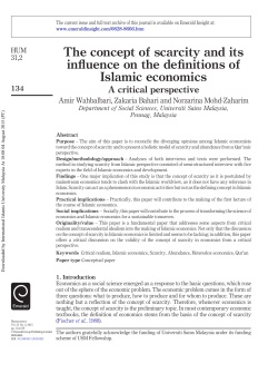 The concept of scarcity and its influence on the definitions of